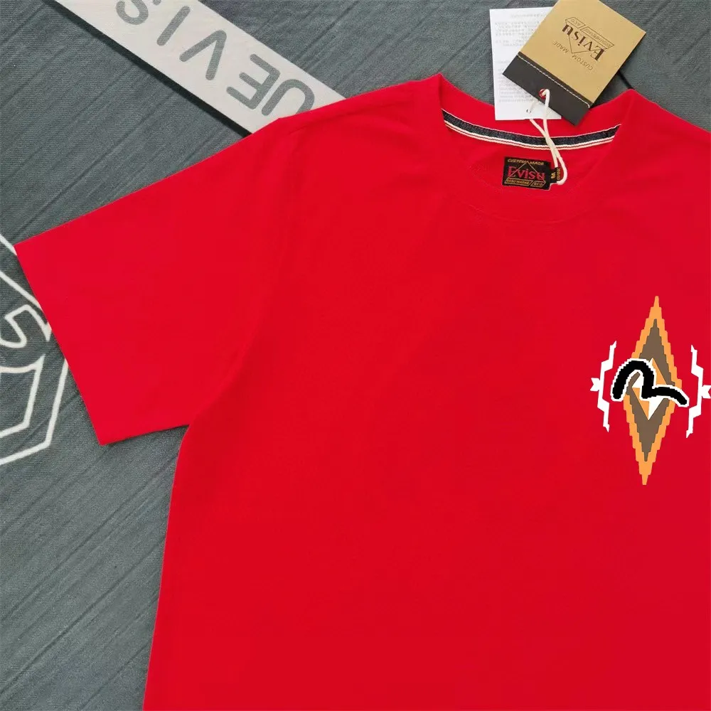 Evisu 2025New Arrival T ⚠ Quality⚠ Same Style T 。 ，Black S-XXL，White S-XXL，Gray M-XXL，Red S-XXL， Red M-XXL